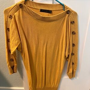 The Limited Women's Mustard Sweater with Button Detail